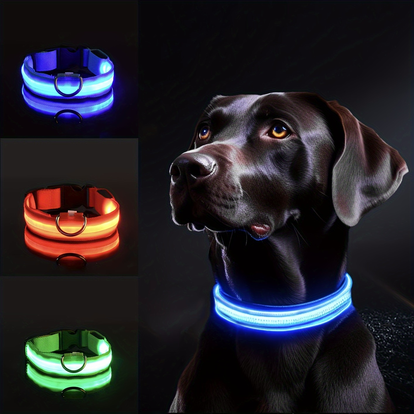 Tech Dog Accessories - Odblaskowa obroża LED dla psa zapewniająca