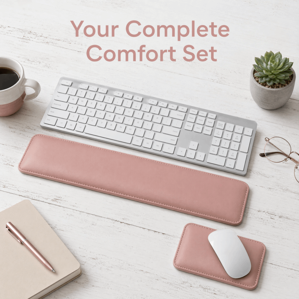 Keyboard Wrist Pad Leather - Przenośna skórzana podkładka pod mysz, duża