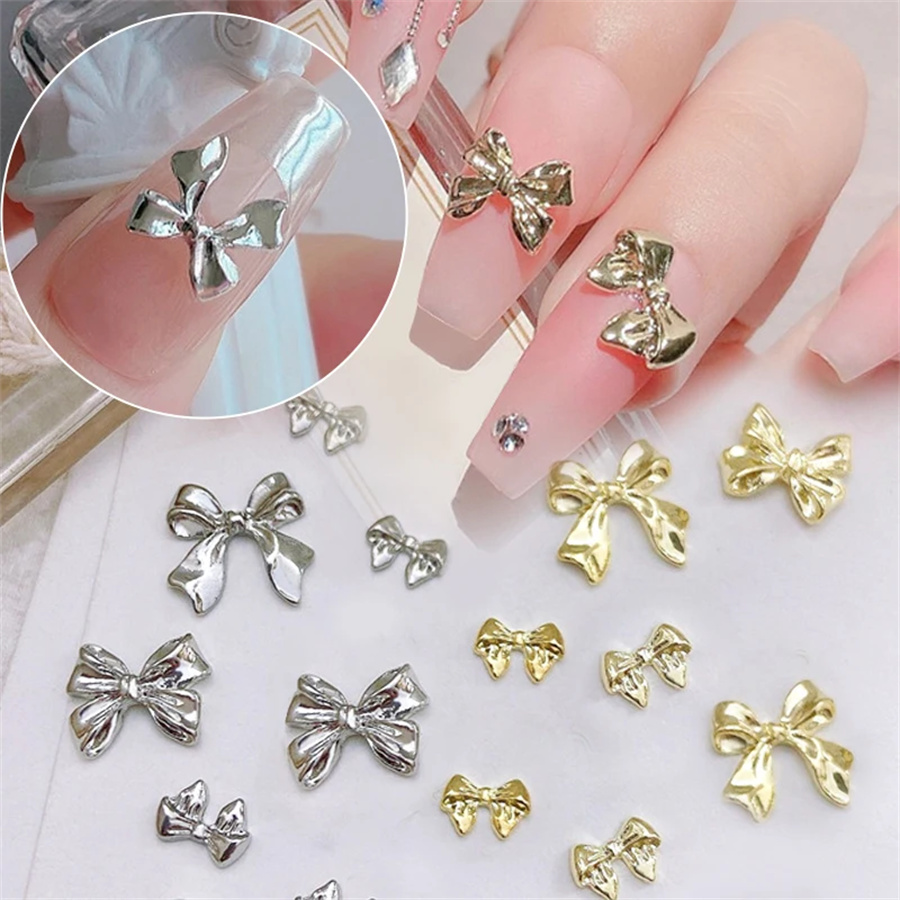 Trending Tech Accessories - 10 sztuk/worek metalowa kokardka 3D szare